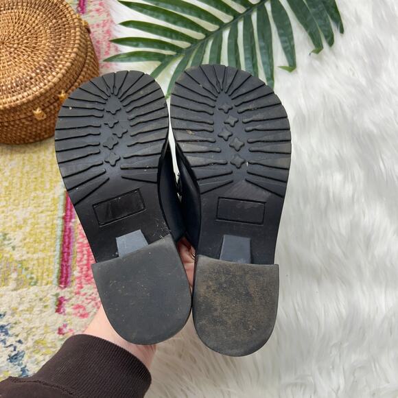 Vintage Y2K 2000s Arizona Chunky Mule Clog 6 Black Platform Heeled Slip On - Picture 8 of 10